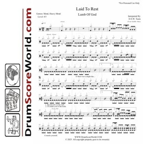 Lamb Of God - Laid To Rest -  Drum Sheet